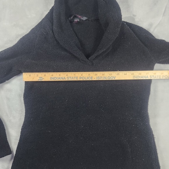 Victoria's Secret Terry Cloth Knit Sweater Cowl Neck S Black Cozy Casual Vintage - Picture 5 of 5